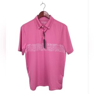 Michel Rouen New Performance Mens Golf Polo Pink Sun Smart Stretch Size Medium